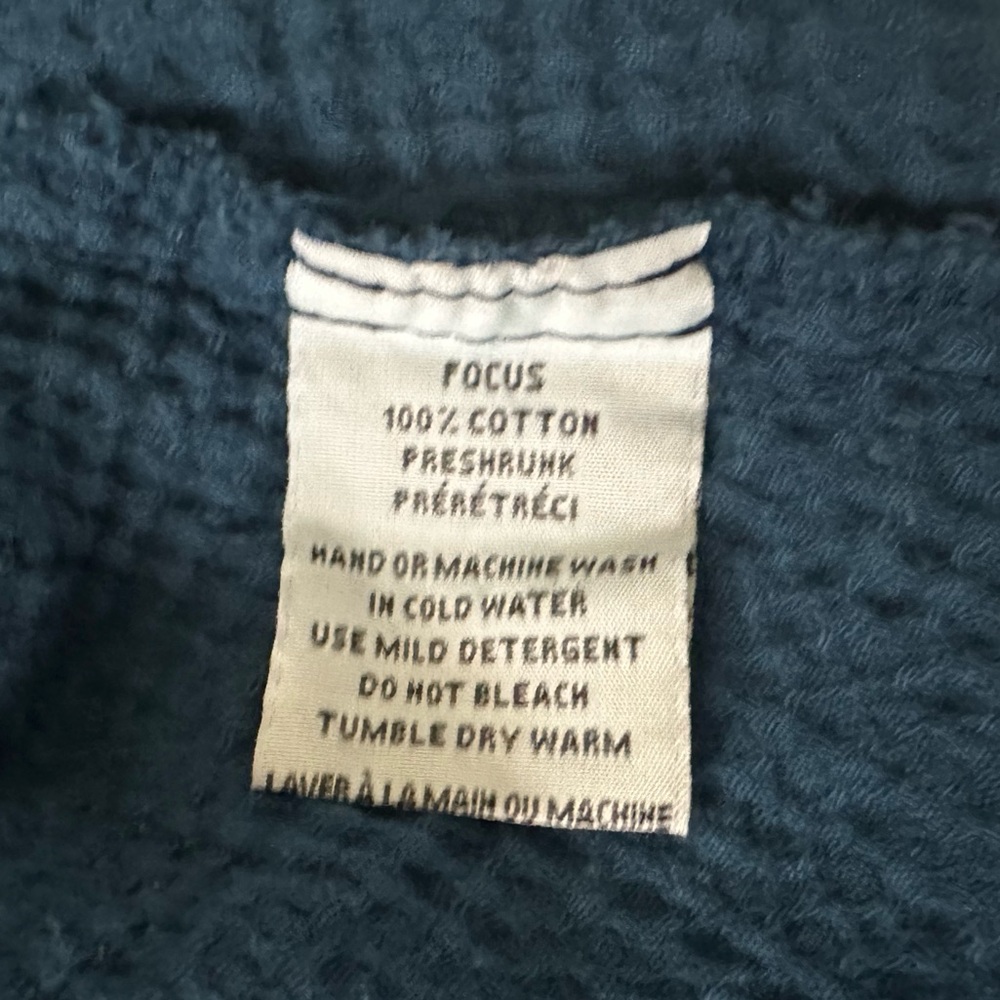 Focus Casual Life |  100% Cotton Blue Waffle Knit Tunic Size Large - Picture 4 of 8